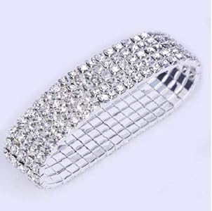 Amazon.com: Harlorki Women Lady's 5 Rows Shiny Rhinestone